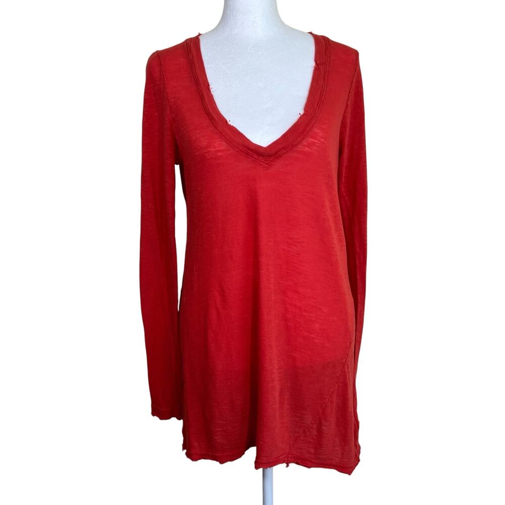 Free People We The Free Sz S Anna Burnout Tunic Tee Distressed Indie Worn-in - Picture 5 of 16